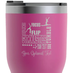 Gymnastics with Name/Text RTIC Tumbler - Magenta - Laser Engraved - Single-Sided