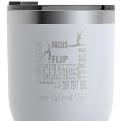 Gymnastics with Name/Text RTIC Tumbler - White - Engraved Front