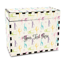 Gymnastics with Name/Text Wood Recipe Box - Full Color Print