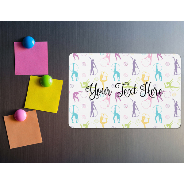 Gymnastics with Name/Text Rectangular Fridge Magnet - LIFESTYLE