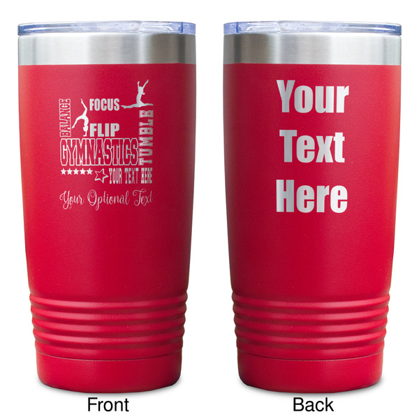 Gymnastics with Name/Text Red Polar Camel Tumbler - 20oz - Double Sided - Approval