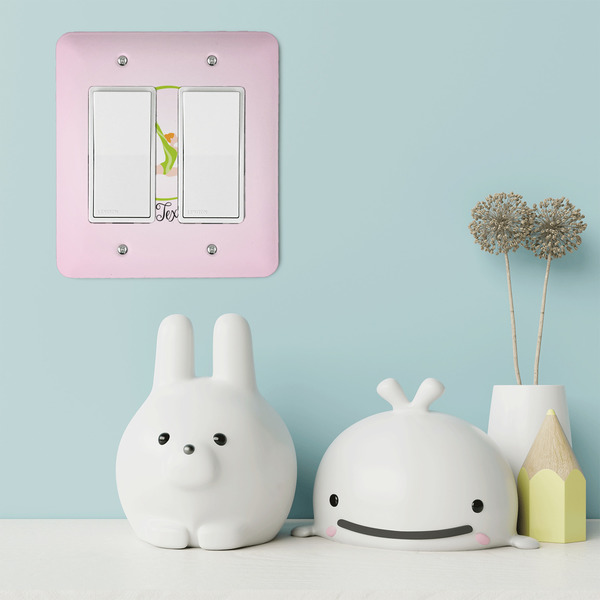 Gymnastics with Name/Text Rocker Light Switch Covers - Double - IN CONTEXT