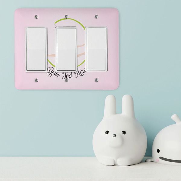 Gymnastics with Name/Text Rocker Light Switch Covers - Triple - IN CONTEXT