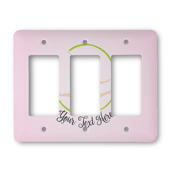 Custom Gymnastics with Name/Text Rocker Style Light Switch Cover - Three Switch