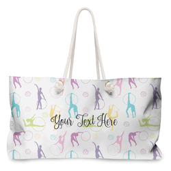 Gymnastics with Name/Text Large Tote Bag with Rope Handles
