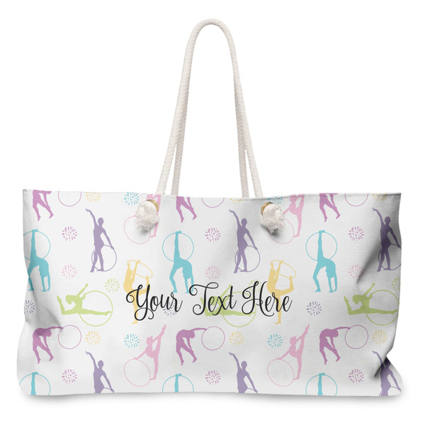 Custom Gymnastics with Name/Text Large Tote Bag with Rope Handles