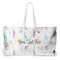 Gymnastics with Name/Text Large Rope Tote Bag - Front View