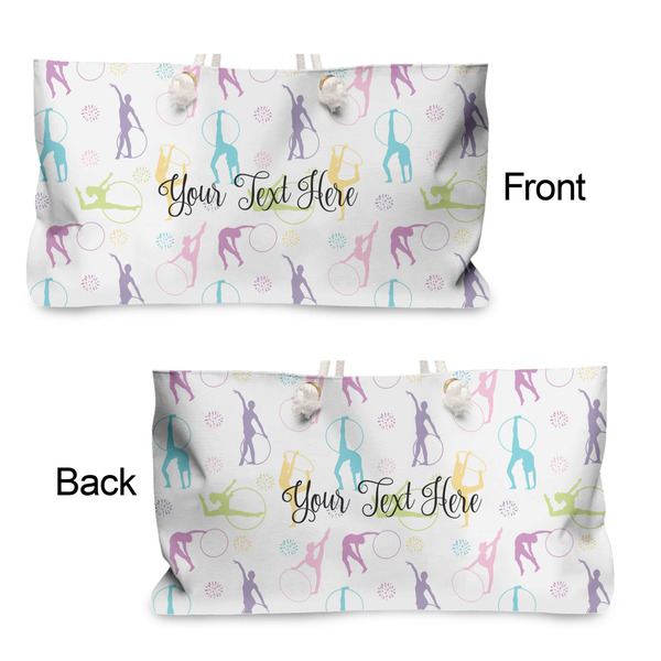 Gymnastics with Name/Text Large Rope Tote - From & Back View