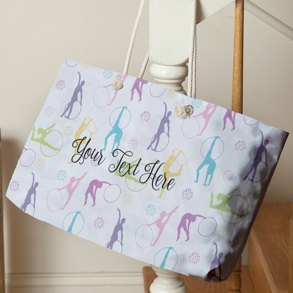 Gymnastics with Name/Text Large Rope Tote - Life Style