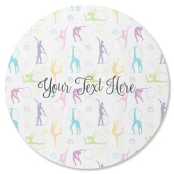 Gymnastics with Name/Text Round Rubber Backed Coaster (Personalized)
