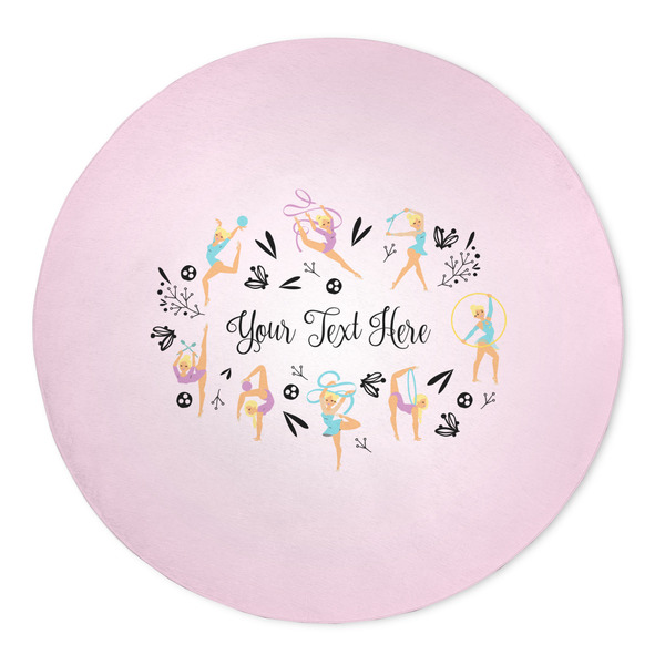 Custom Gymnastics with Name/Text 5' Round Indoor Area Rug