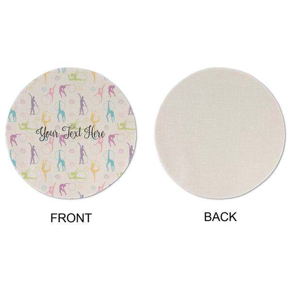 Gymnastics with Name/Text Round Linen Placemats - APPROVAL (single sided)