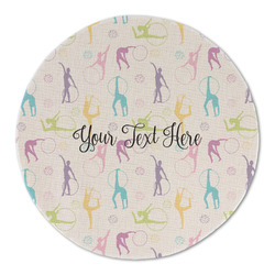 Gymnastics with Name/Text Round Linen Placemat - Single Sided