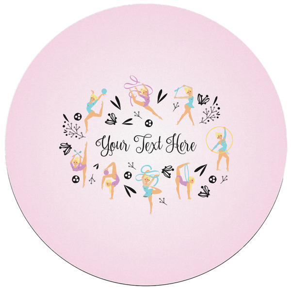 Gymnastics with Name/Text Round Mousepad - APPROVAL