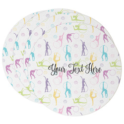 Gymnastics with Name/Text Round Paper Coasters