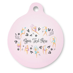 Gymnastics with Name/Text Round Pet ID Tag