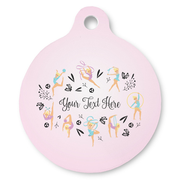 Custom Gymnastics with Name/Text Round Pet ID Tag - Large