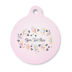 Gymnastics with Name/Text Round Pet ID Tag - Small
