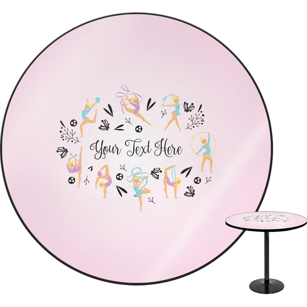 Custom Gymnastics with Name/Text Round Table - 24" (Personalized)