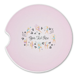 Gymnastics with Name/Text Sandstone Car Coaster - Single (Personalized)