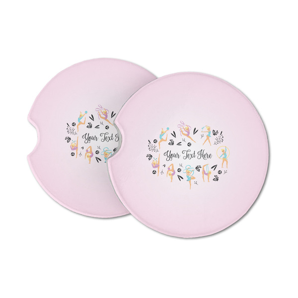 Custom Gymnastics with Name/Text Sandstone Car Coasters (Personalized)