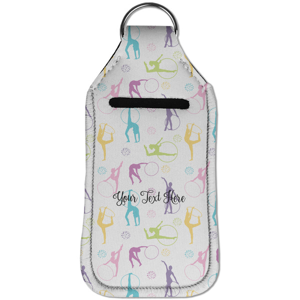 Gymnastics with Name/Text Sanitizer Holder Keychain - Large (Front)