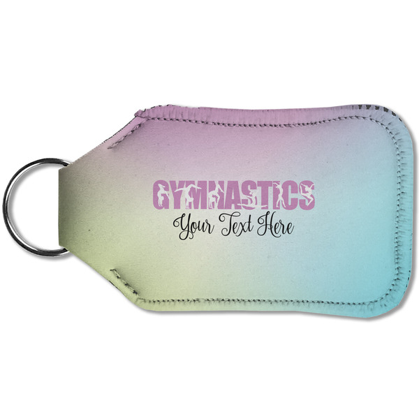 Gymnastics with Name/Text Sanitizer Holder Keychain - Small (Back)