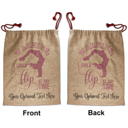Gymnastics with Name/Text Santa Sack - Front & Back