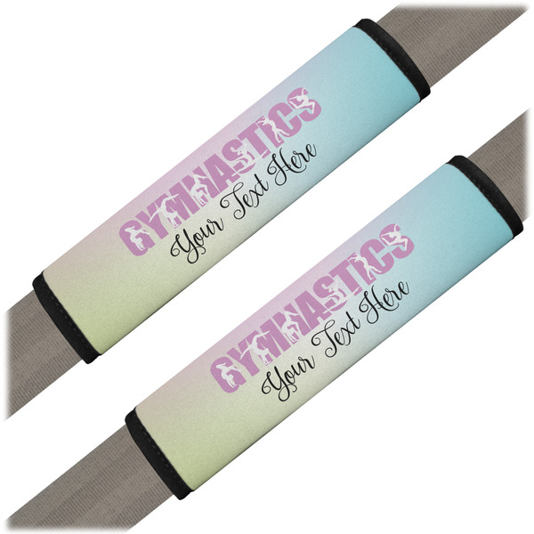 Custom Gymnastics with Name/Text Seat Belt Covers (Set of 2) (Personalized)