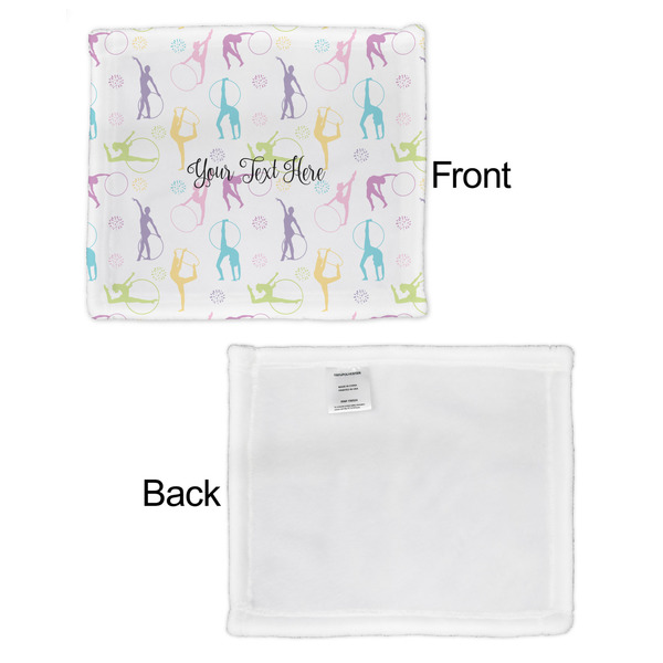 Gymnastics with Name/Text Security Blanket - Front & White Back View