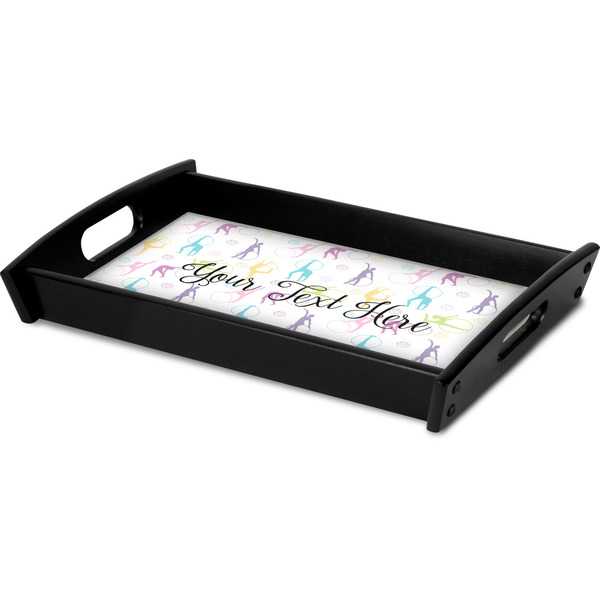 Gymnastics with Name/Text Serving Tray Black - Corner