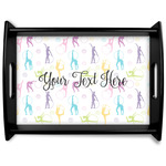 Gymnastics with Name/Text Black Wooden Tray - Large (Personalized)