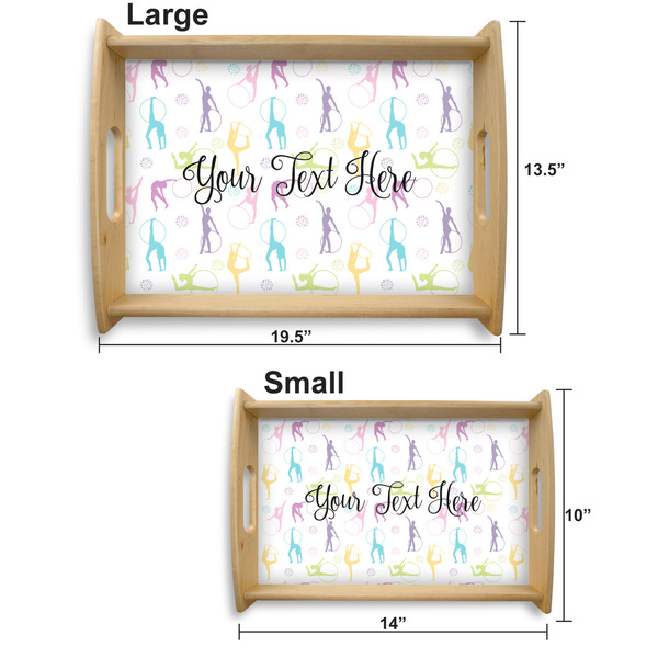 Gymnastics with Name/Text Serving Tray Wood Sizes
