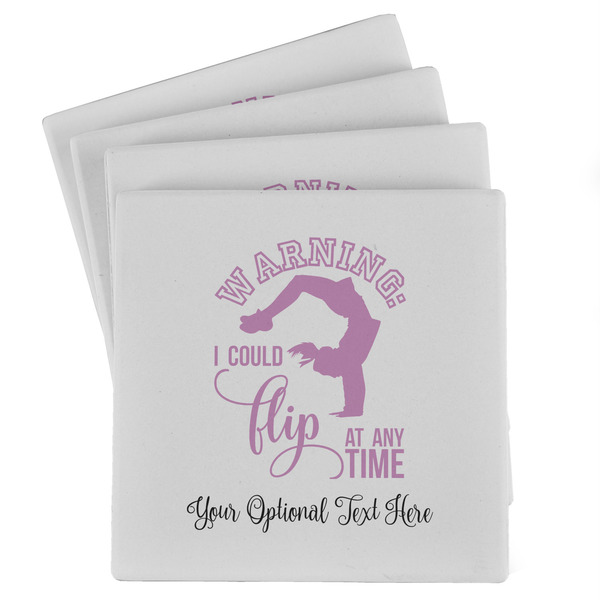 Custom Gymnastics with Name/Text Absorbent Stone Coasters - Set of 4