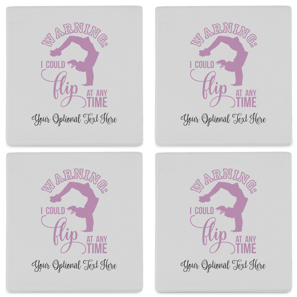 Gymnastics with Name/Text Set of 4 Sandstone Coasters - See All 4 View