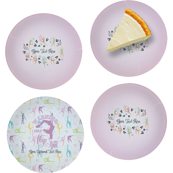 Gymnastics with Name/Text Set of Appetizer / Dessert Plates
