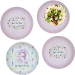 Gymnastics with Name/Text Set of 4 Glass Lunch / Dinner Plate 10" (Personalized)