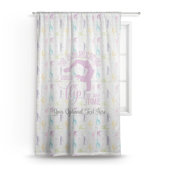 Custom Gymnastics with Name/Text Sheer Curtain - 50"x84" (Personalized)