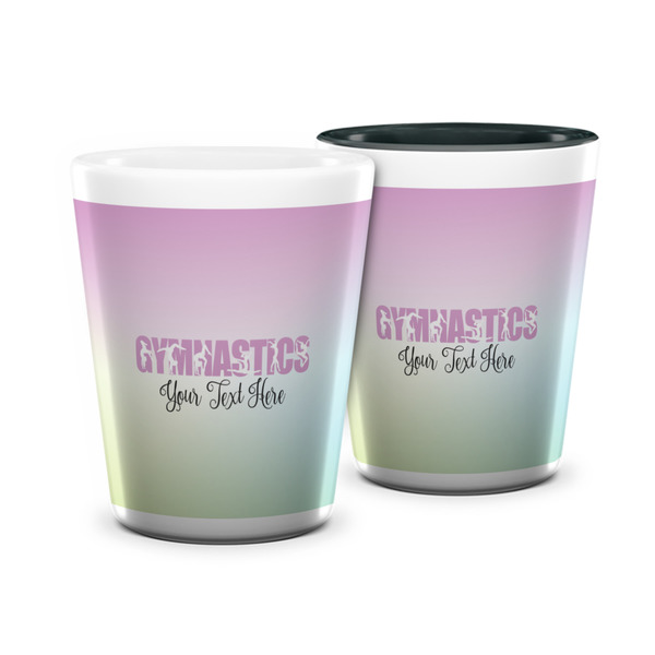 Custom Gymnastics with Name/Text Ceramic Shot Glass - 1.5 oz