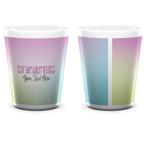 Gymnastics with Name/Text Shot Glass - White - APPROVAL