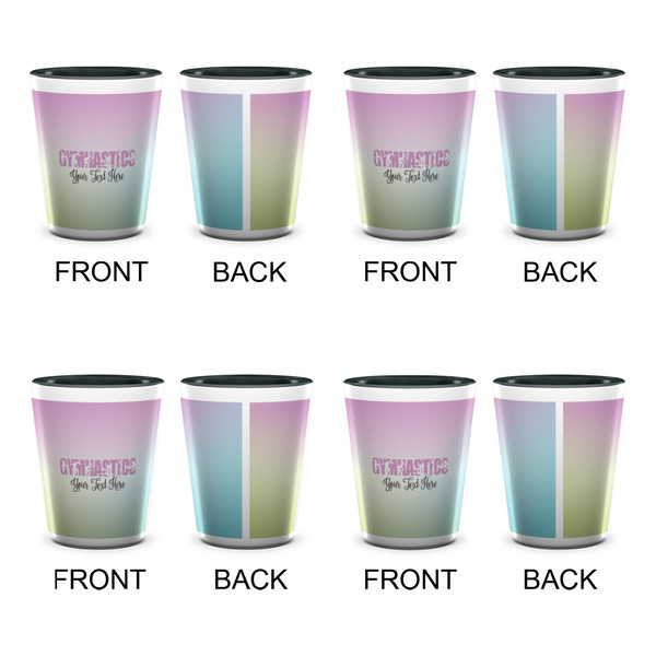 Gymnastics with Name/Text Shot Glassess - Two Tone - Set of 4 - APPROVAL