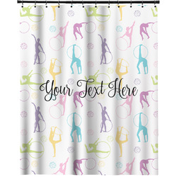 Gymnastics with Name/Text Extra Long Shower Curtain - 70"x84" (Personalized)