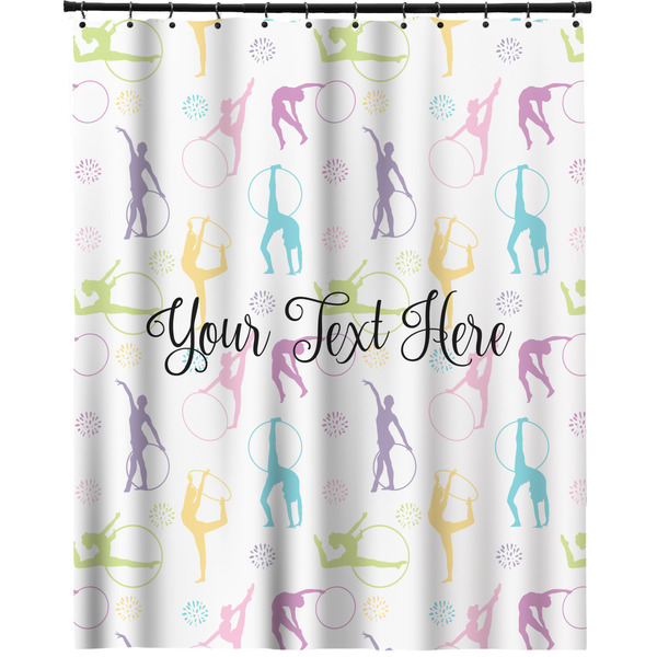 Custom Gymnastics with Name/Text Extra Long Shower Curtain - 70"x84" (Personalized)