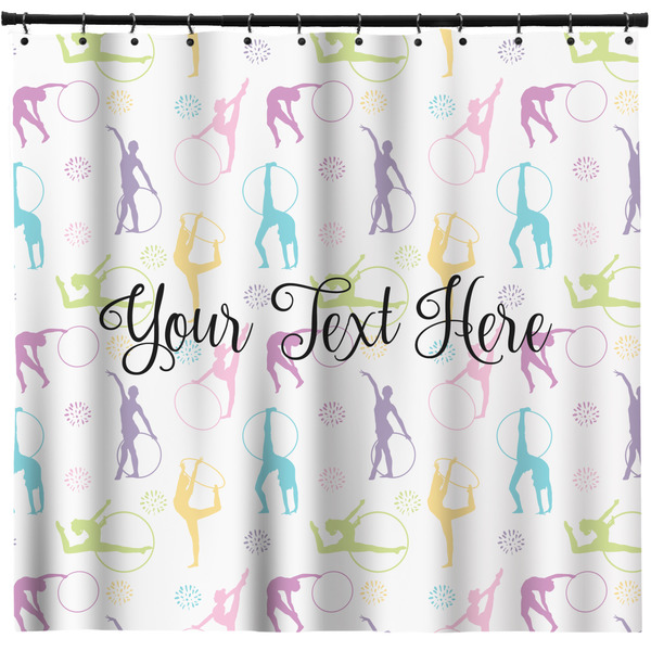 Custom Gymnastics with Name/Text Shower Curtain - Custom Size (Personalized)