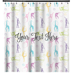 Gymnastics with Name/Text Shower Curtain - 71" x 74"