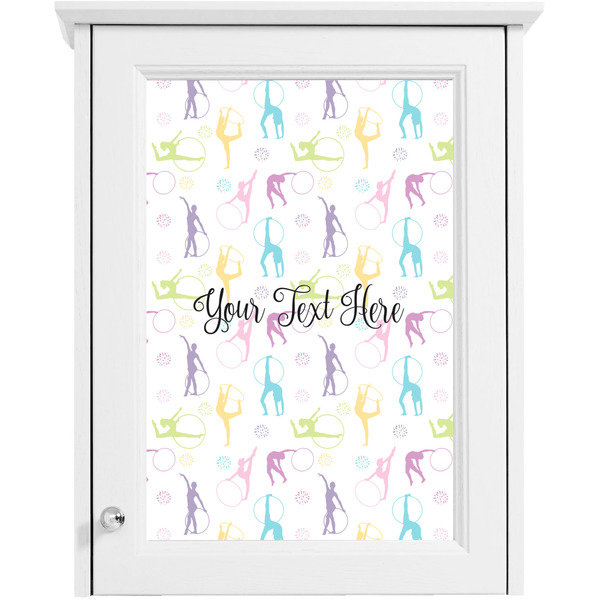 Gymnastics with Name/Text Single White Cabinet Decal