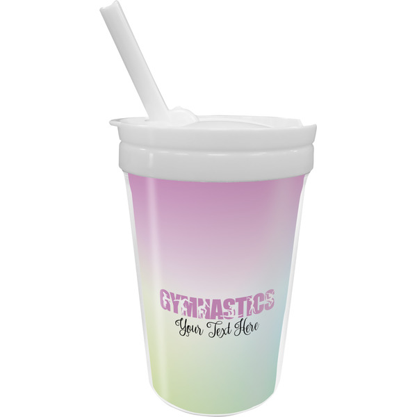 Custom Gymnastics with Name/Text Sippy Cup with Straw (Personalized)