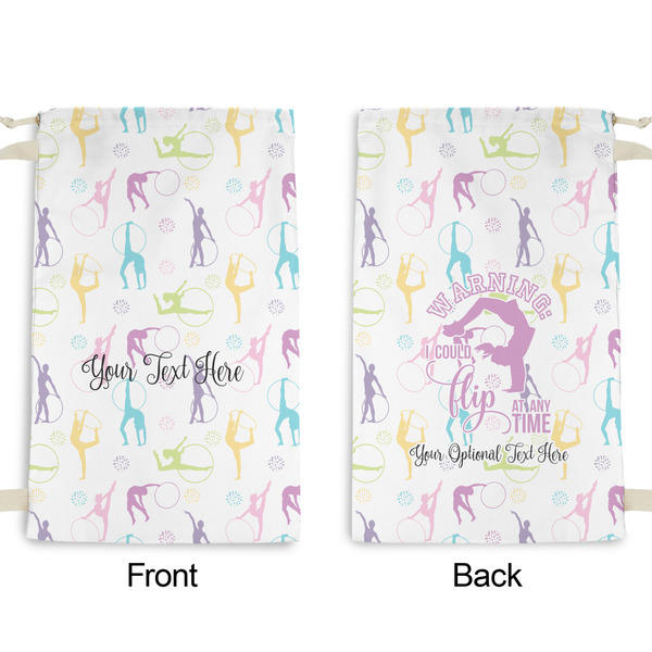 Gymnastics with Name/Text Small Laundry Bag - Front & Back View
