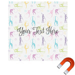 Gymnastics with Name/Text Square Car Magnet - 6" (Personalized)