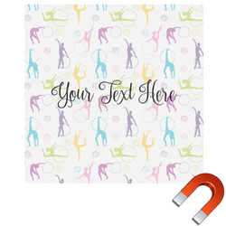 Gymnastics with Name/Text Square Car Magnet - 10" (Personalized)